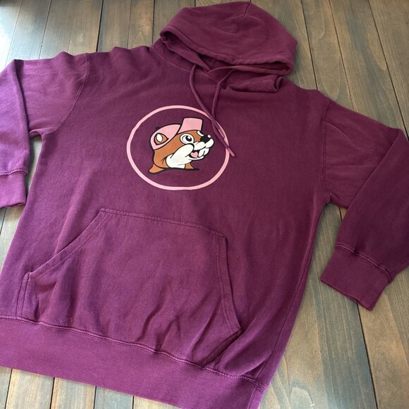 Buc-ees Sweatshirt “Calling My Name”Oversized Purple Hoodie Mens Size M (X8) - Picture 1 of 9